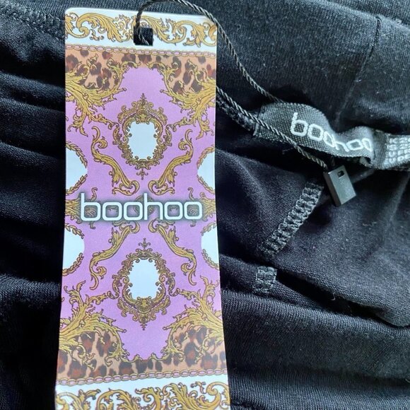 Boohoo Plus Basic Jersey Flare Trouser Pants Black Size 26 - Picture 8 of 12